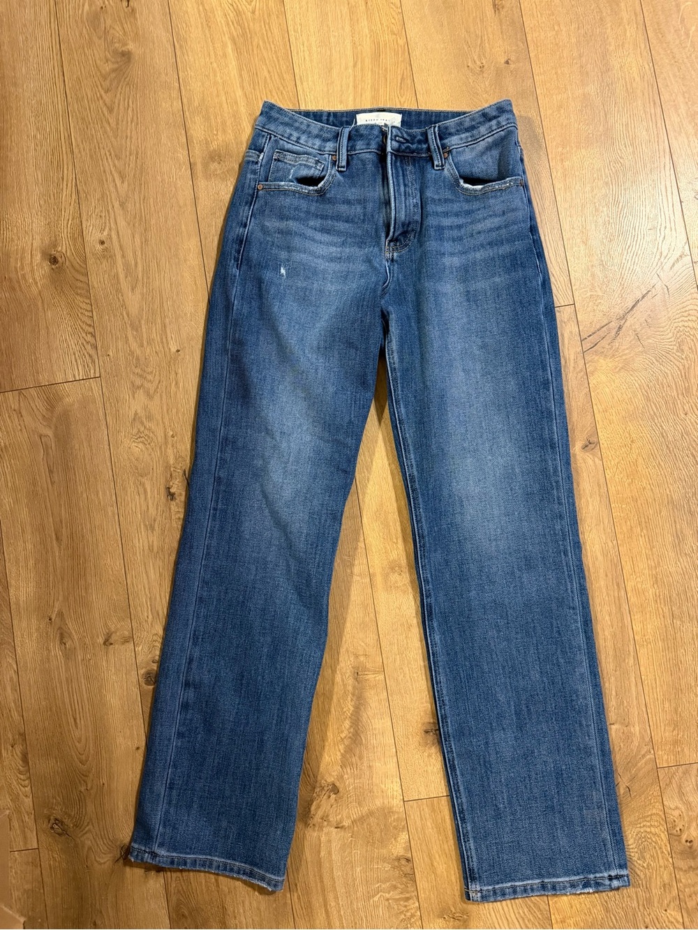 Risen Jeans Medium Wash Straight Leg Jeans Size 1/25